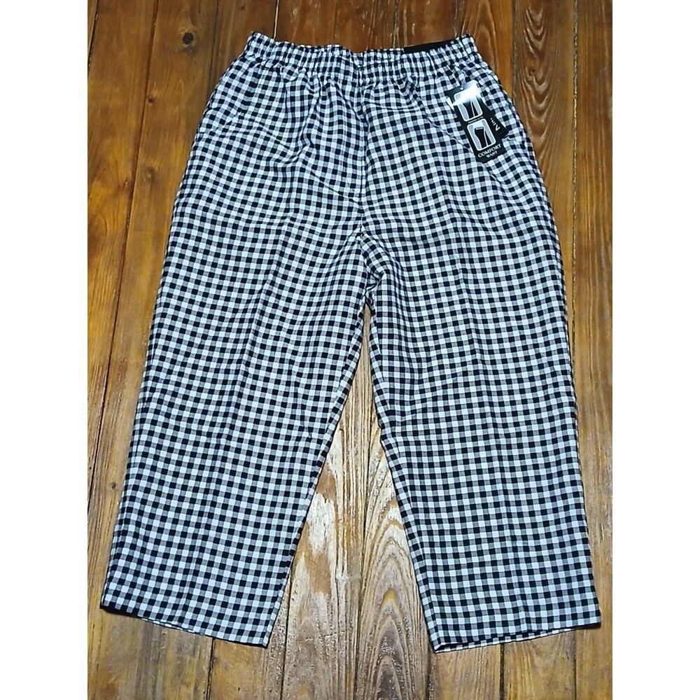 Kim Rogers Comfort Waist Elastic Waistband Capri Black/White Gingham   NWT 8